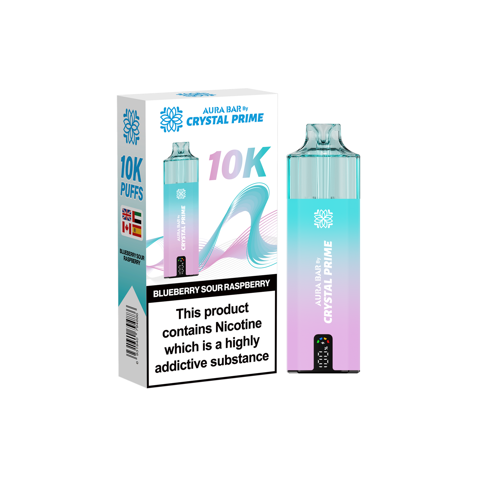 Crystal Prime Aura Bar 10K Prefilled Vape Kit - Blueberry Sour Raspberry image
