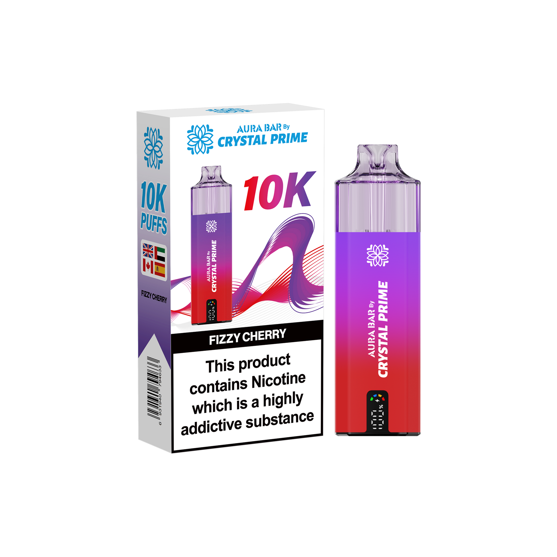Crystal Prime Aura Bar 10K Prefilled Vape Kit - Fizzy Cherry image