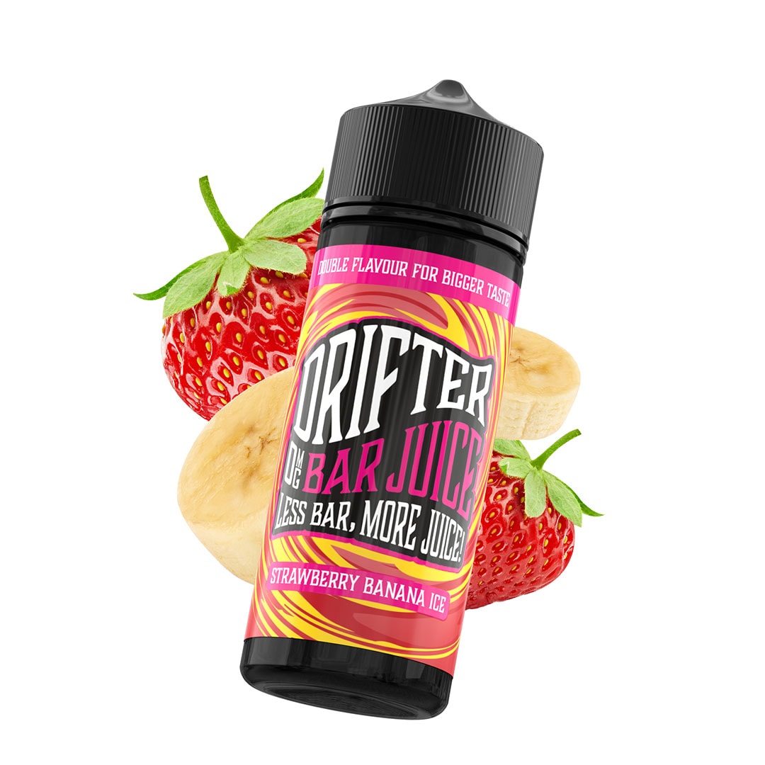 Drifter Bar Juice 100ml E-Liquid Shortfill 50/50 VG/PG - Strawberry Banana Ice image