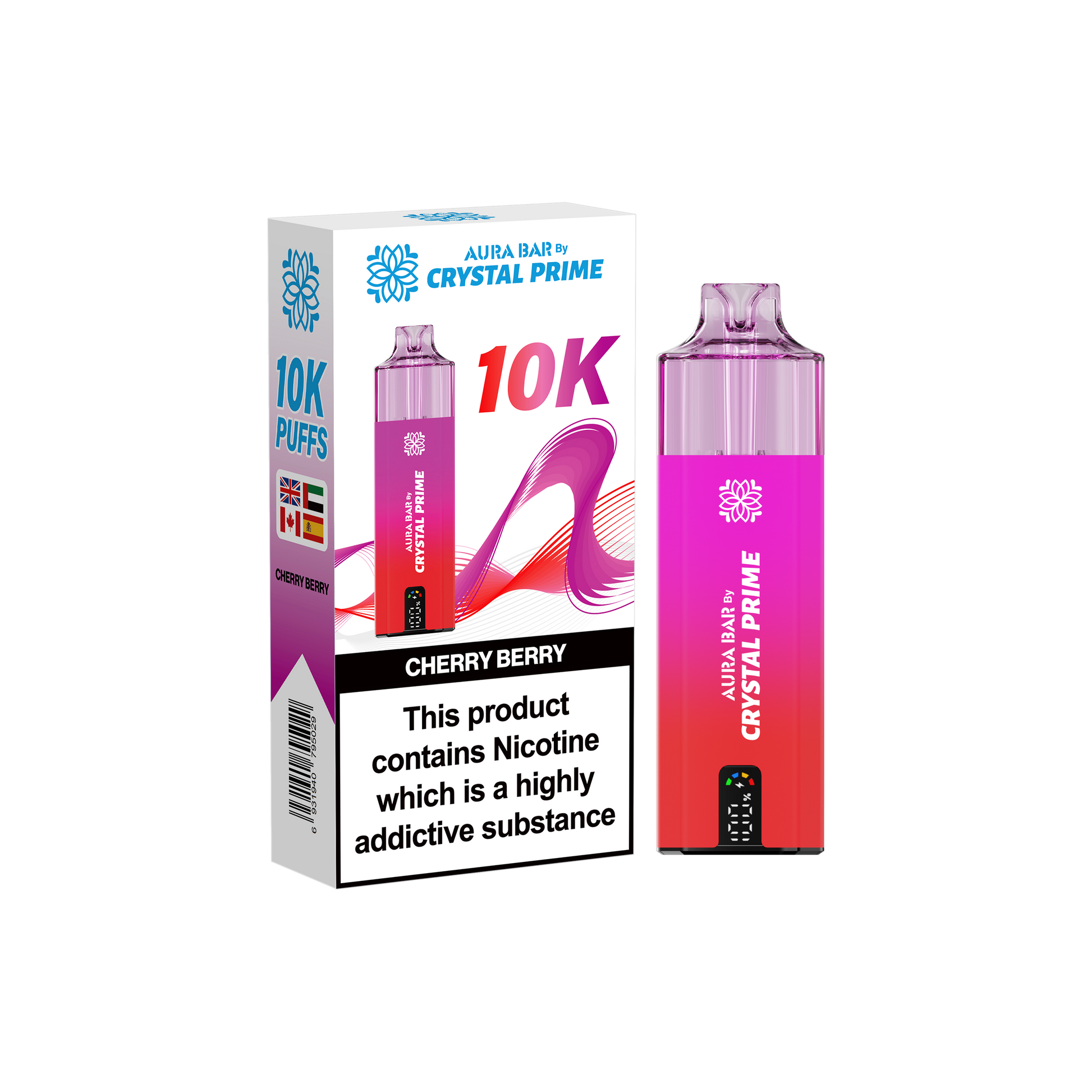 Crystal Prime Aura Bar 10K Prefilled Vape Kit - Cherry Berry image