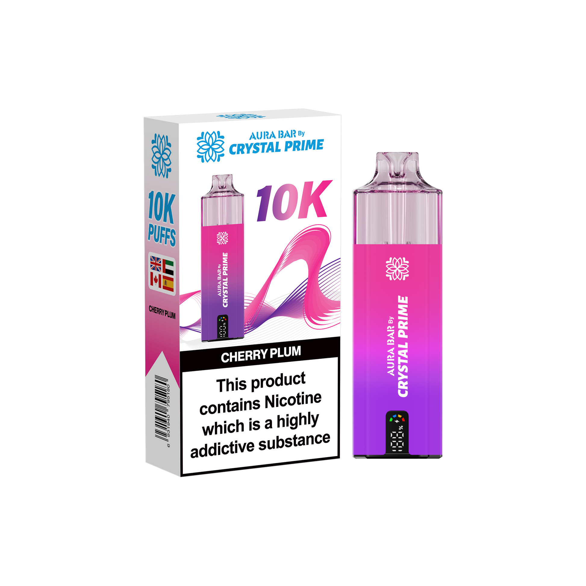 Crystal Prime Aura Bar 10K Prefilled Vape Kit - Cherry Plum image