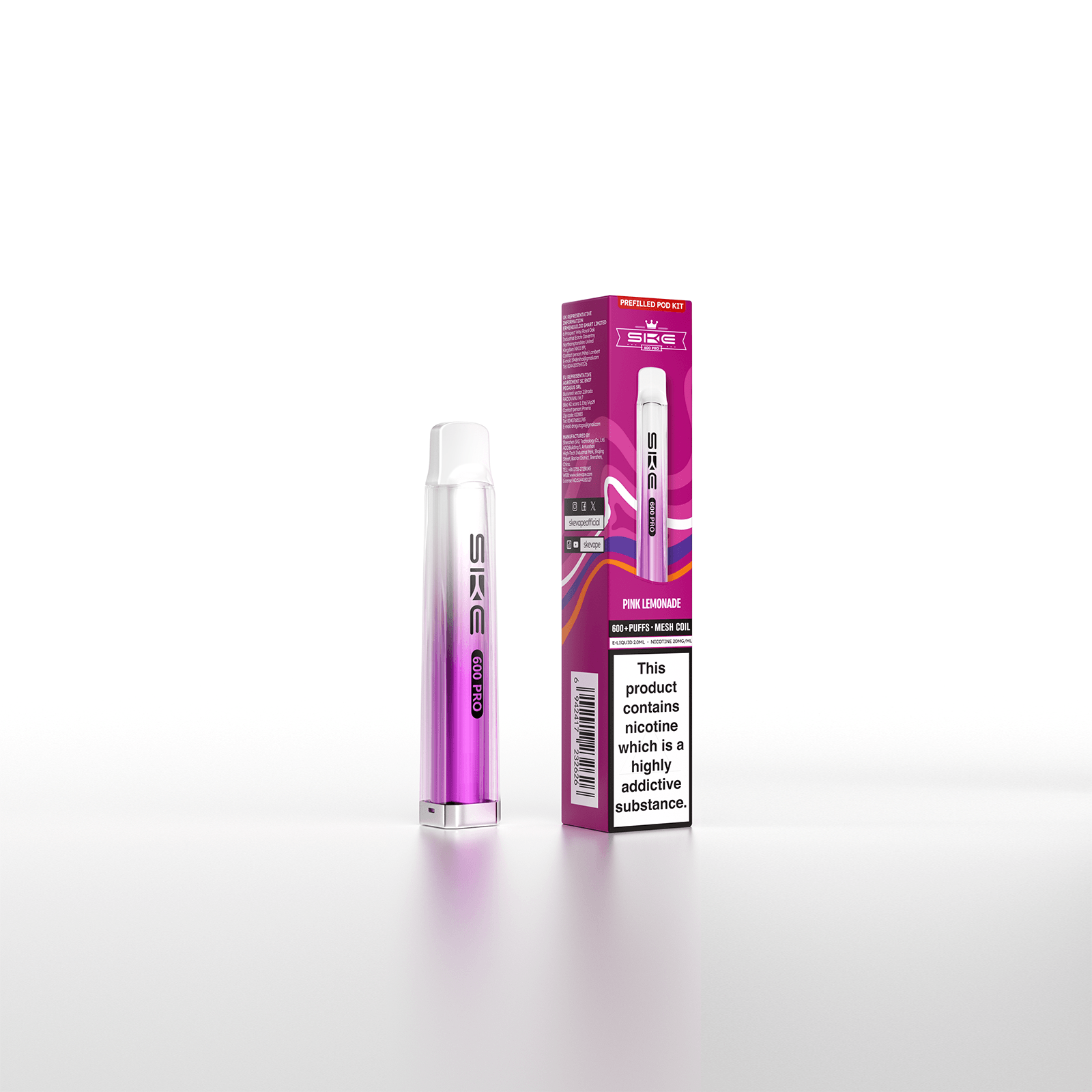 SKE Crystal Bar 600 Pro Prefilled Pod Kit - Pink Lemonade image