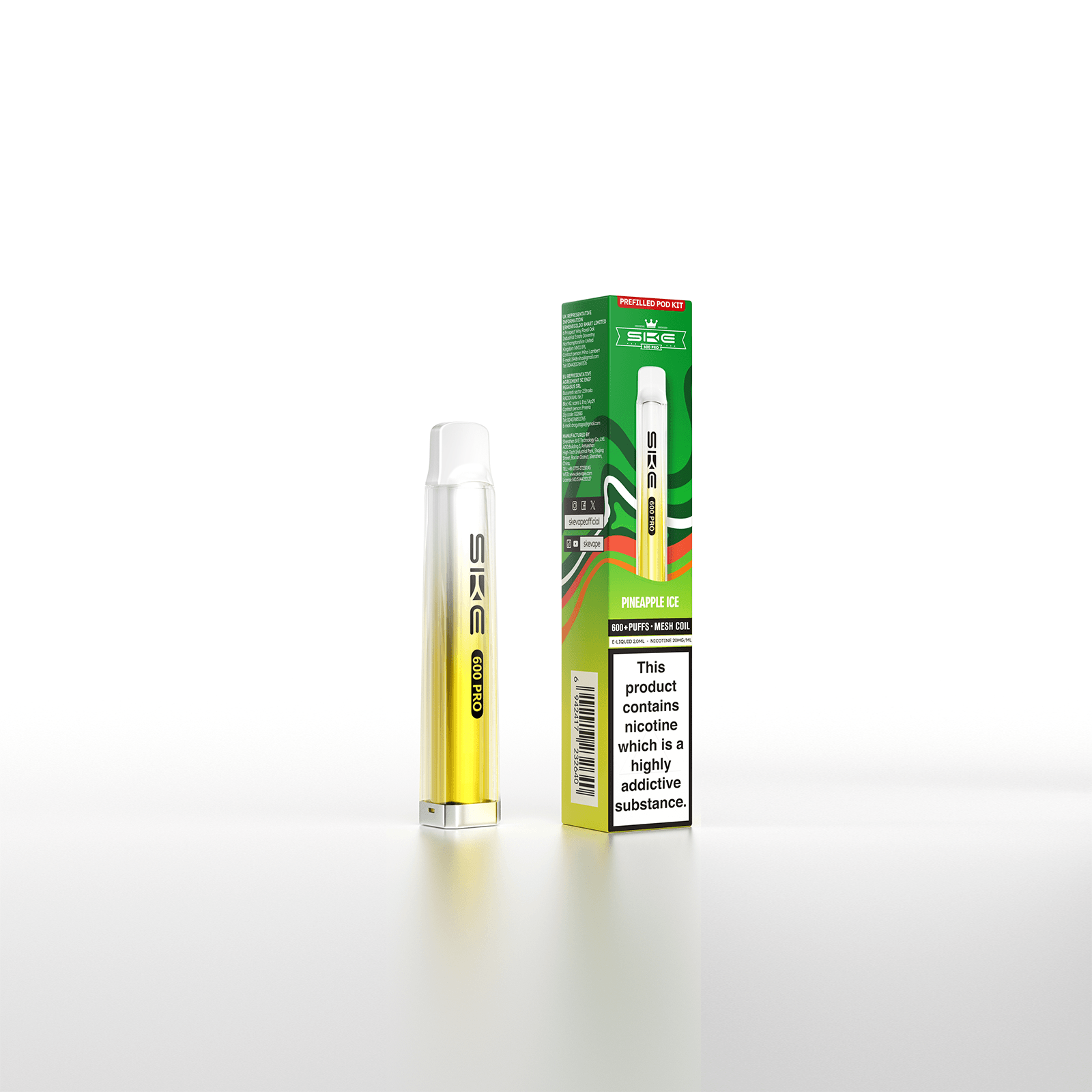 SKE Crystal Bar 600 Pro Prefilled Pod Kit - Pineapple Ice image