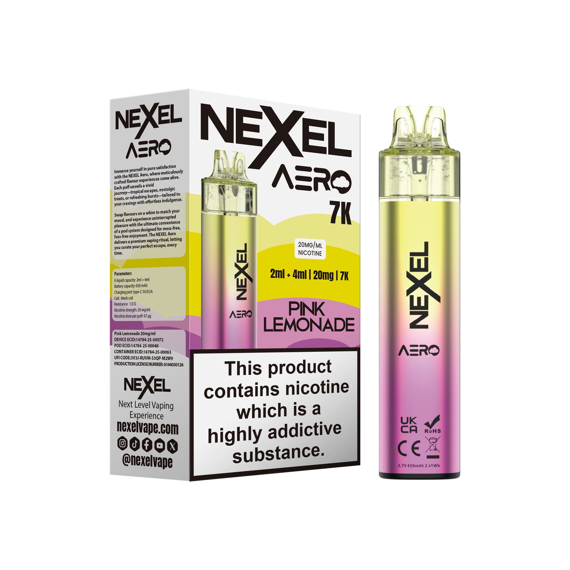 Nexel Aero 7K Prefilled Pod Kit - Pink Lemonade image