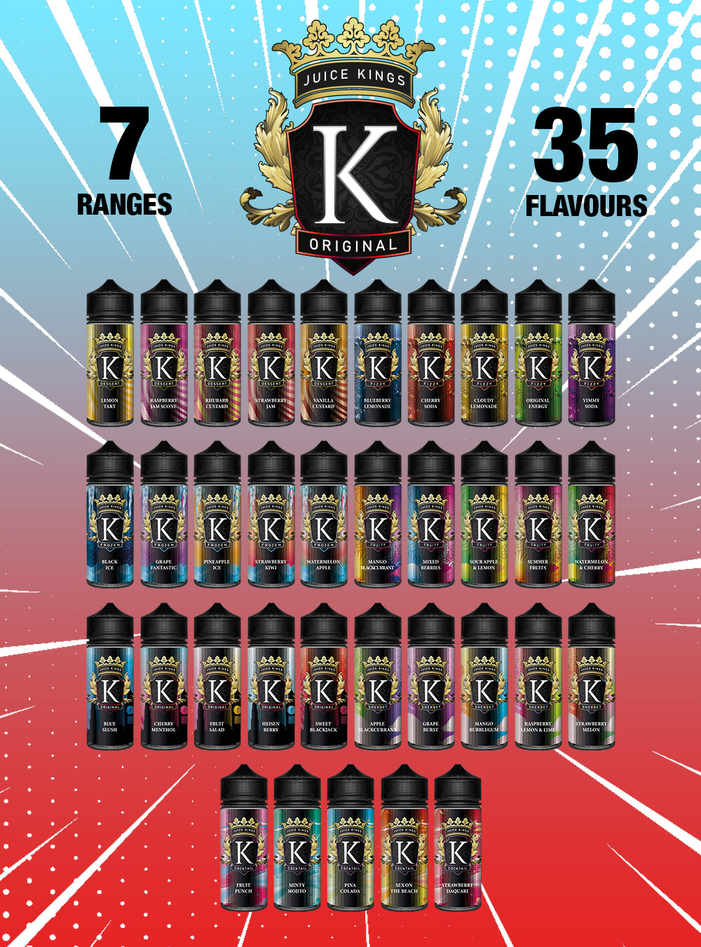 Juice Kings 100ml Shortfill  70/30 VG/PG image 0