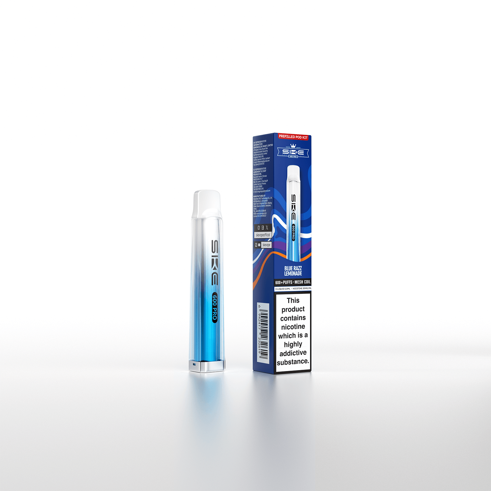 SKE Crystal Bar 600 Pro Prefilled Pod Kit - Blue Razz Lemonade image