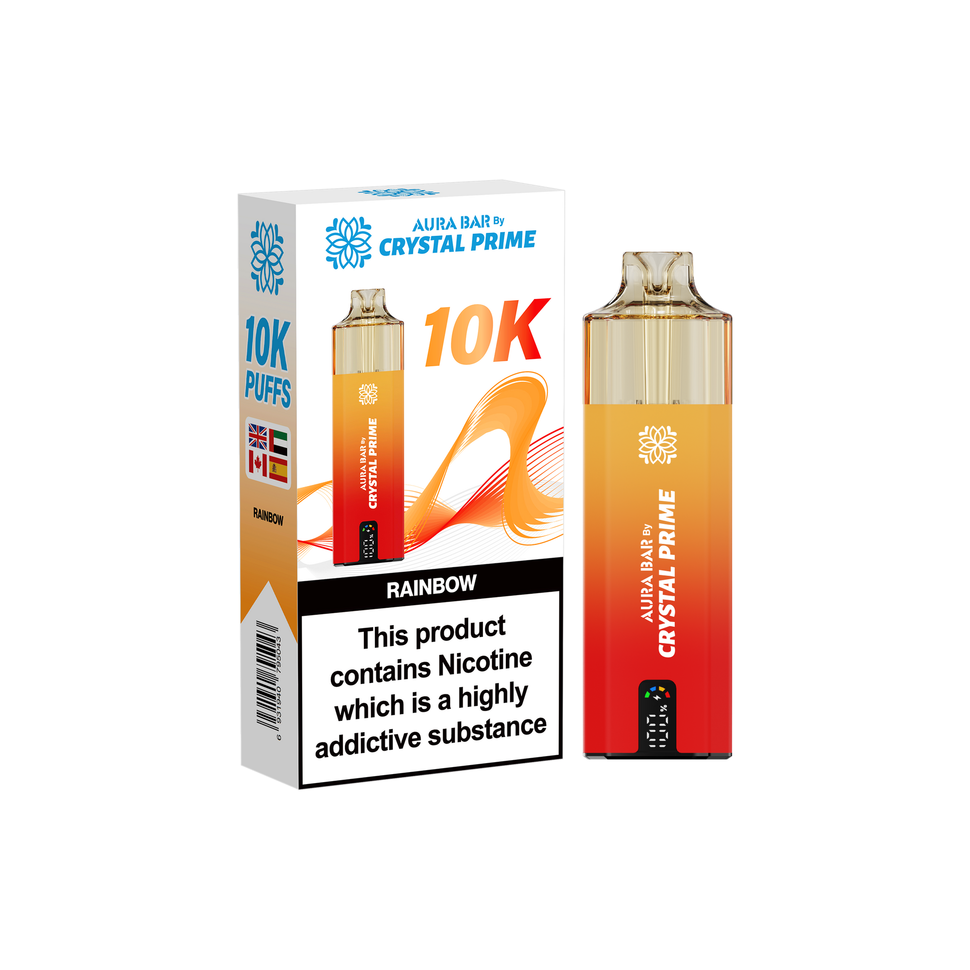 Crystal Prime Aura Bar 10K Prefilled Vape Kit - Rainbow image