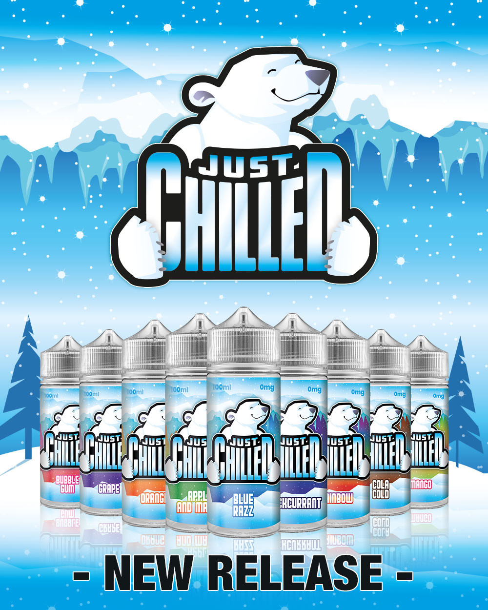 Just Chilled E Liquid Range 100ml Shortfill | Best Seller  70/30 VG/PG - Cola Cold image