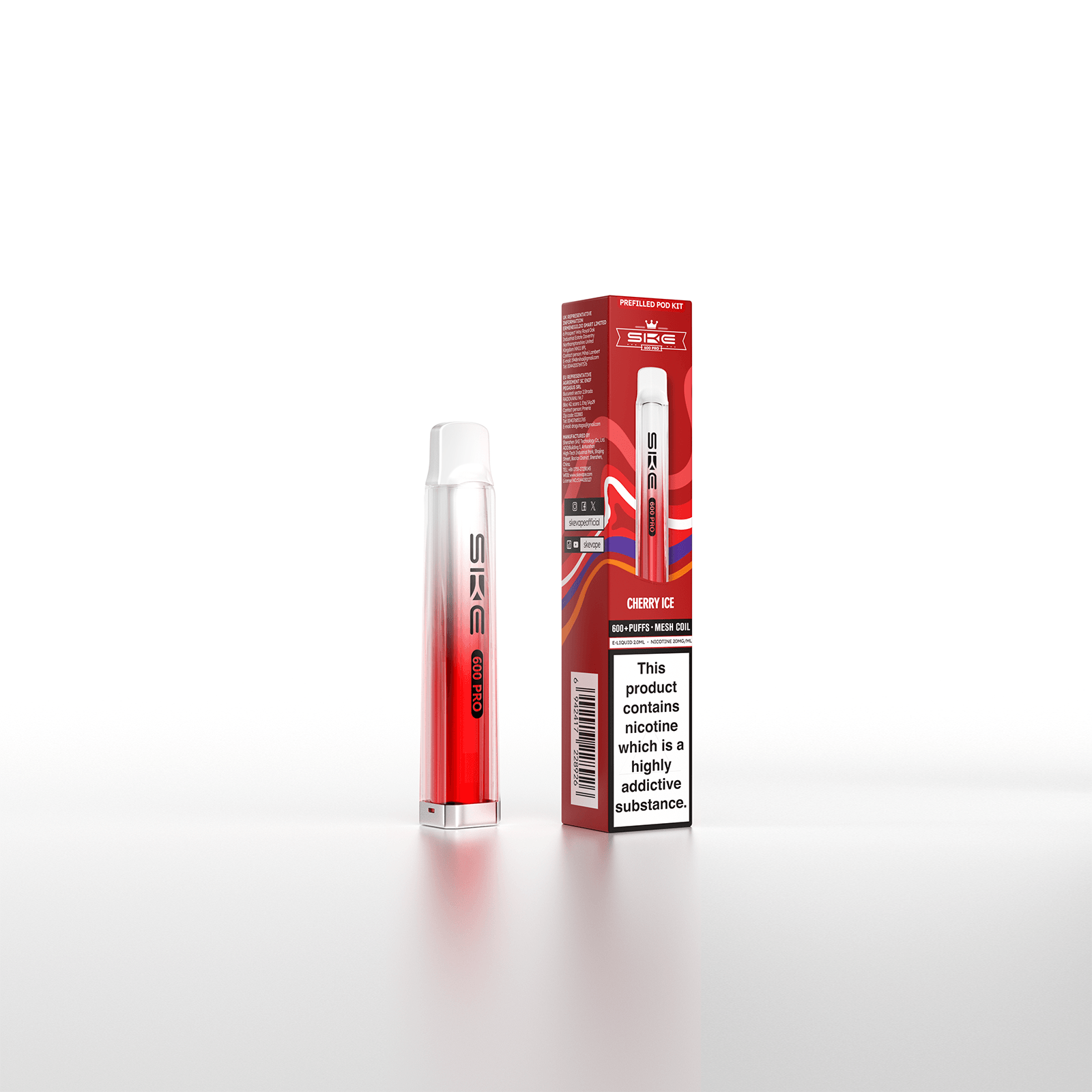 SKE Crystal Bar 600 Pro Prefilled Pod Kit - Cherry Ice image