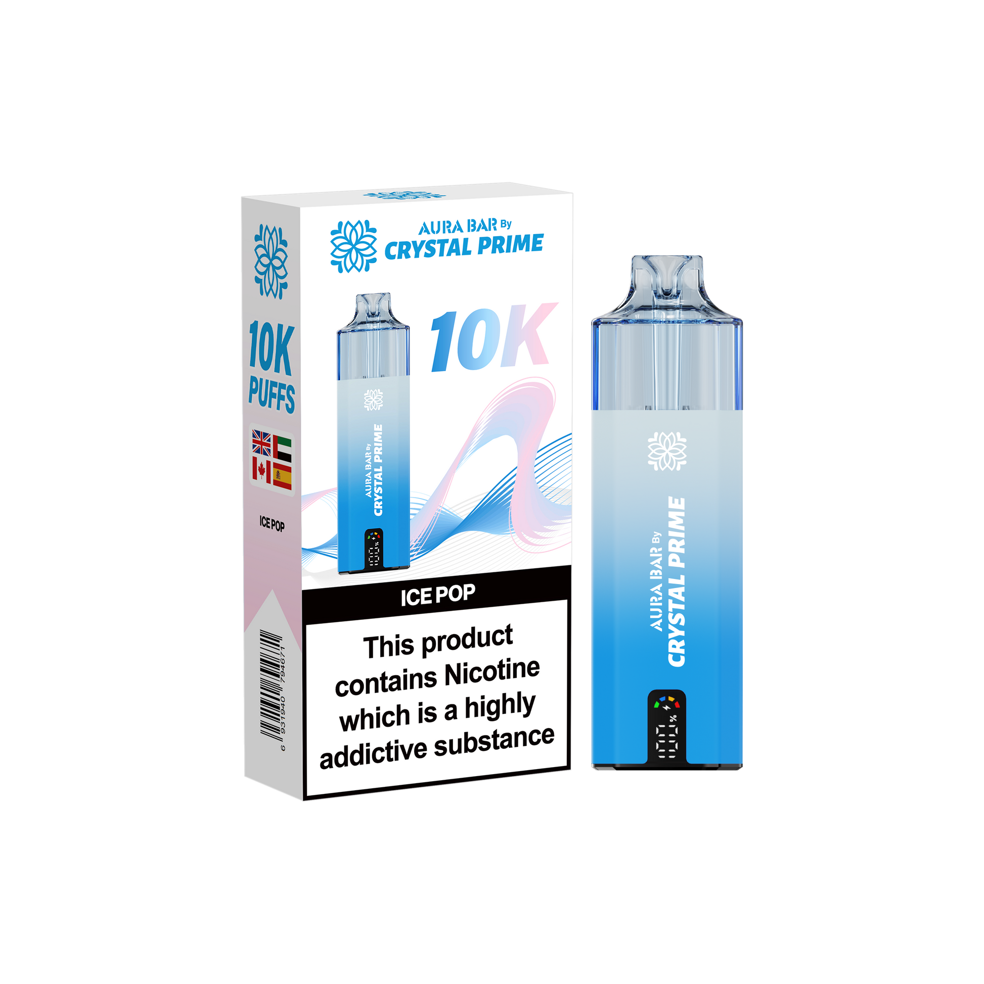 Crystal Prime Aura Bar 10K Prefilled Vape Kit - Ice Pop image