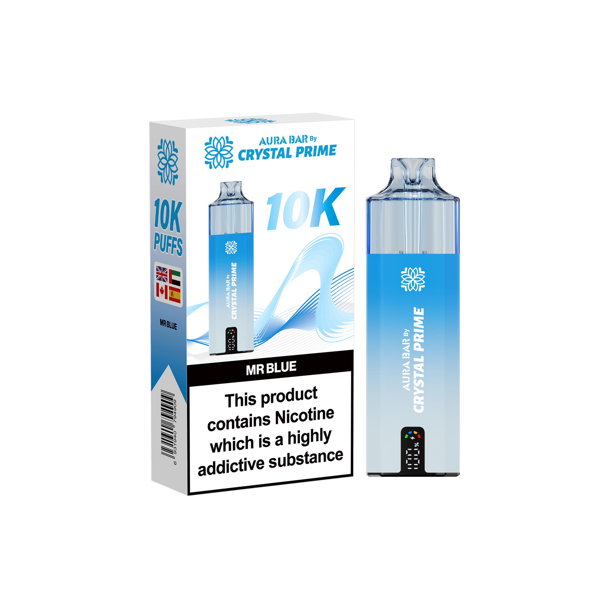 Crystal Prime Aura Bar 10K Prefilled Vape Kit - Mr Blue image