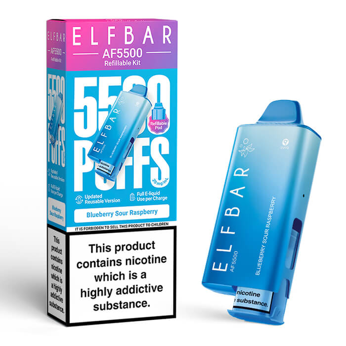 Elf Bar AF5500 Prefilled Pod Vape Kit - Blueberry Sour Raspberry image