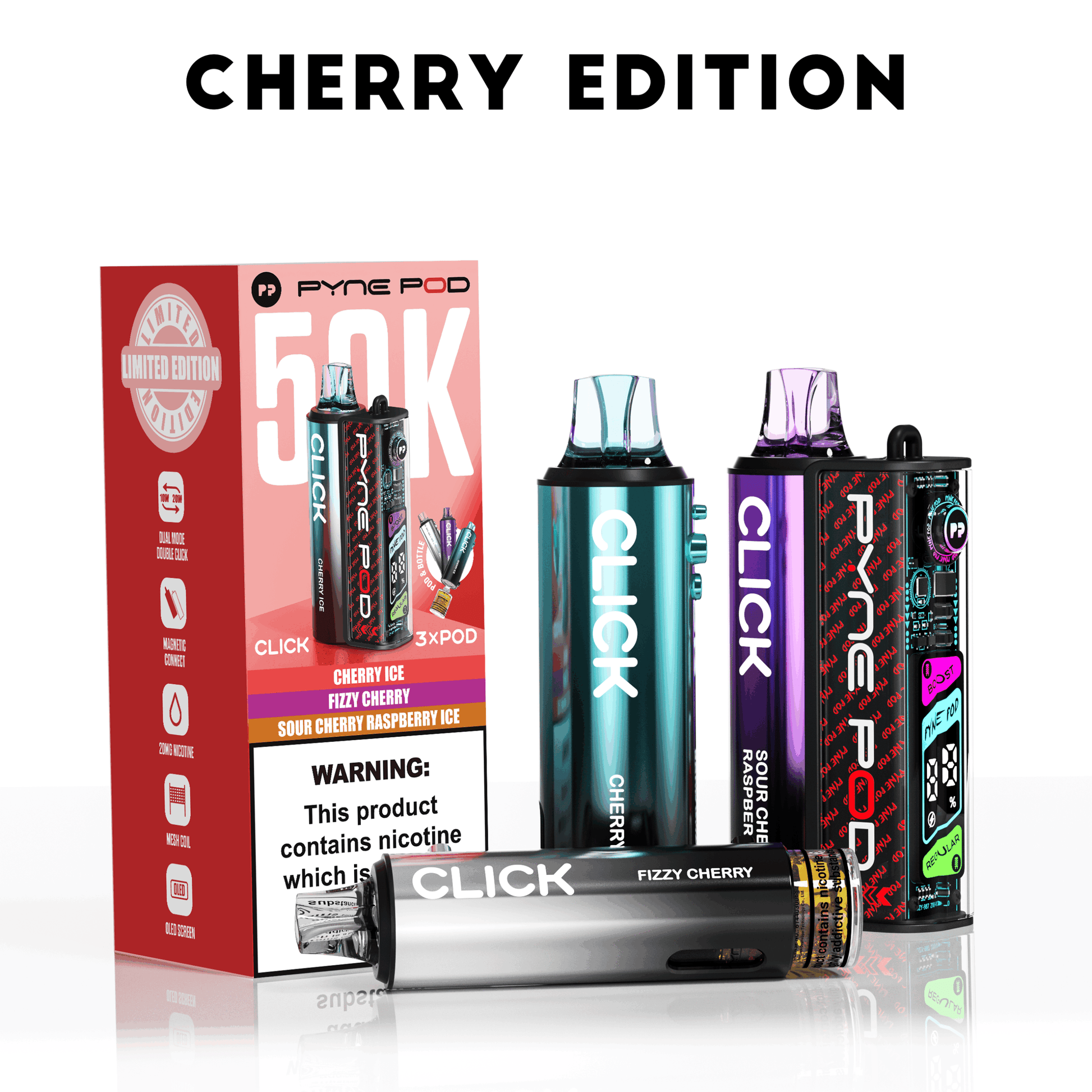 Pyne Pod Click 50K Prefilled Pod Kit - Cherry Edition image