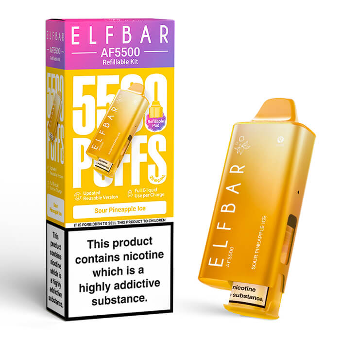 Elf Bar AF5500 Prefilled Pod Vape Kit - Sour Pineapple Ice image