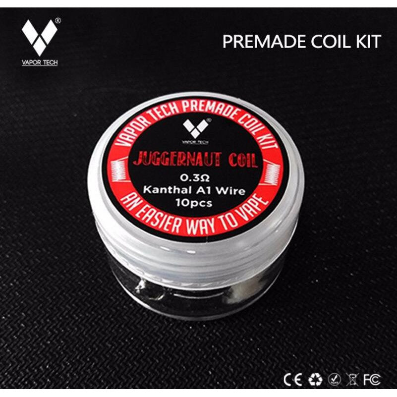 Vaportech Juggernaut Coils|RDA, RTA or RDTA Prebuilt Coils|10 Coils in Pack image 0