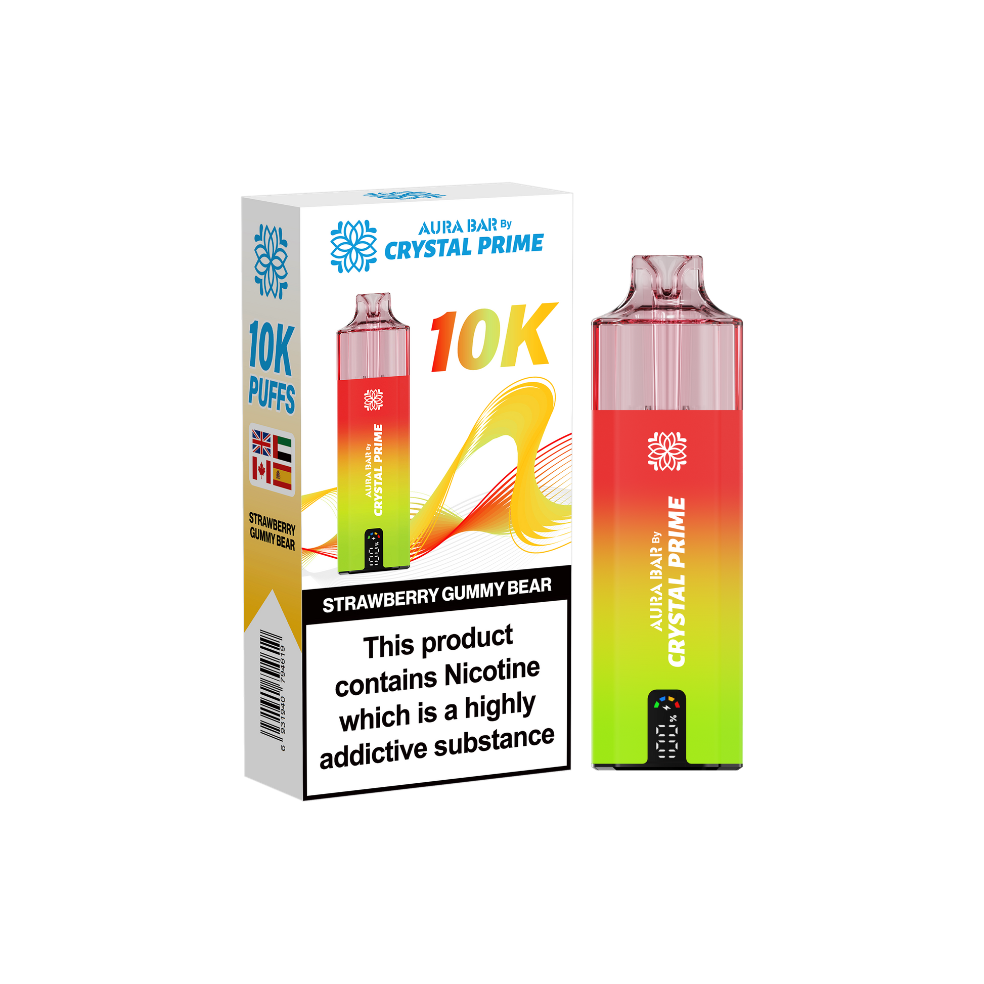 Crystal Prime Aura Bar 10K Prefilled Vape Kit - Strawberry Gummy Bear image
