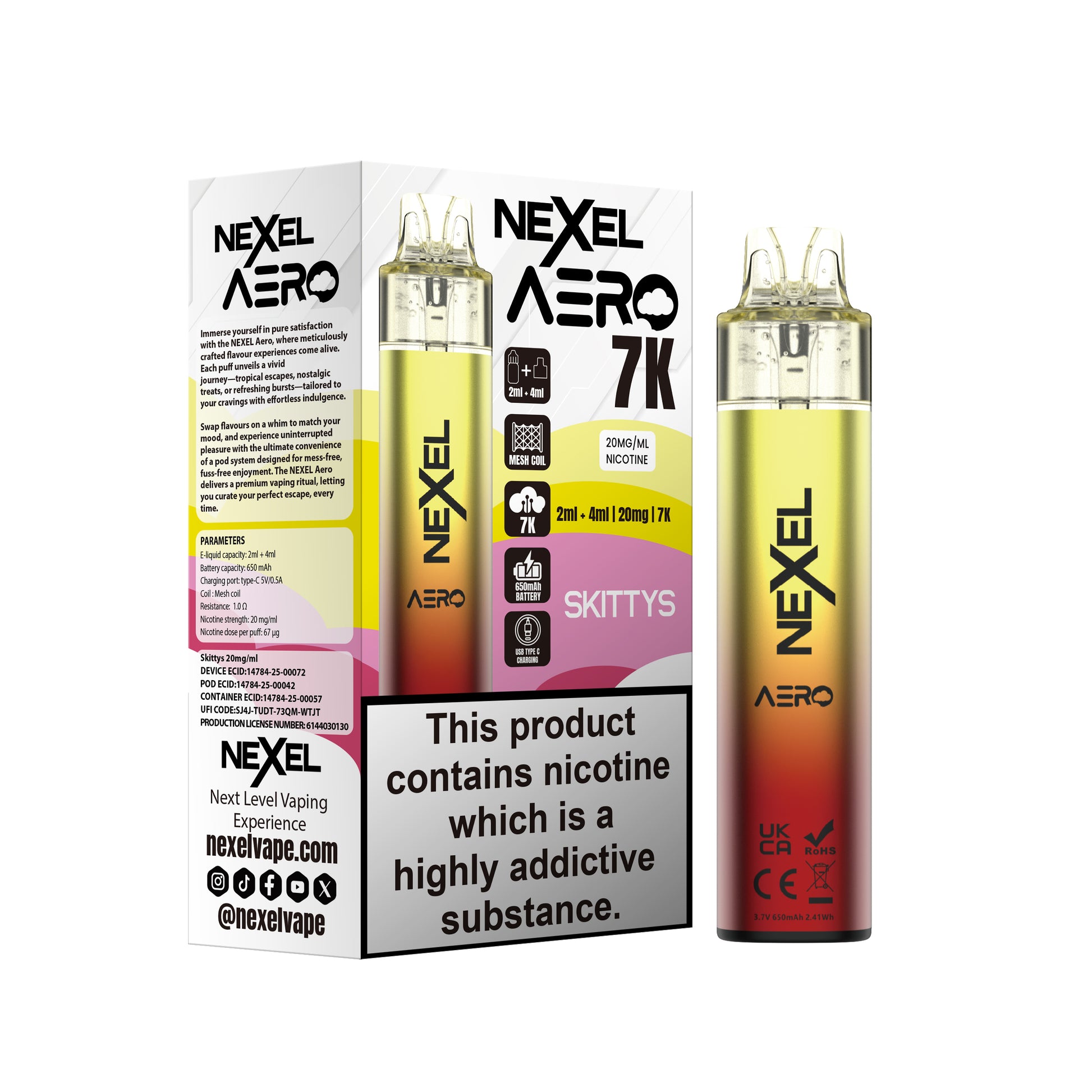 Nexel Aero 7K Prefilled Pod Kit - Skittys image