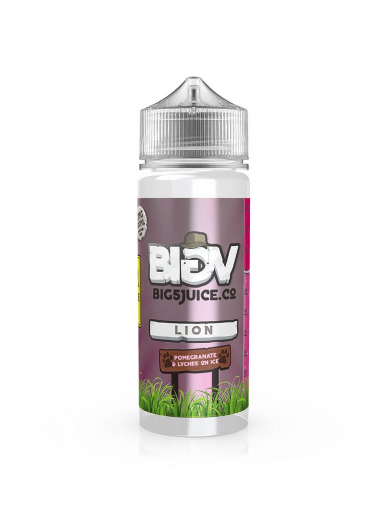 BIG 5 Vape Juice 100ml Shortfill 70/30 VG/PG - Lion - Pomegranate & Lychee On Ice image