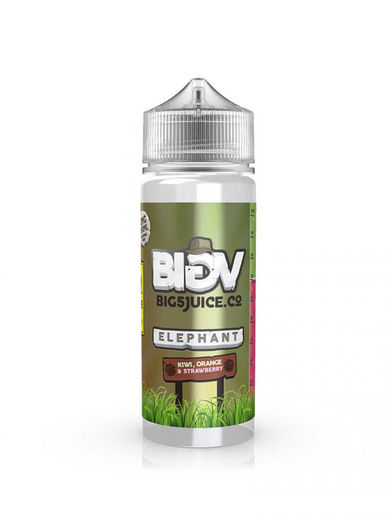 BIG 5 Vape Juice 100ml Shortfill 70/30 VG/PG - Elephant - Kiwi, Orange & Strawberry image