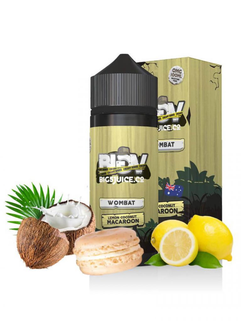 BIG 5 Vape Juice 100ml Shortfill 70/30 VG/PG - Wombat - Lemon Coconut Macaroon image