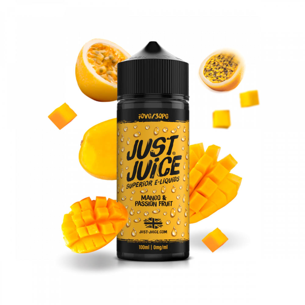 Just Juice 100ml E-Liquid Shortfill | Exotic | On Ice | Fusion Range  70/30 VG/PG - Mango & Passionfruit image
