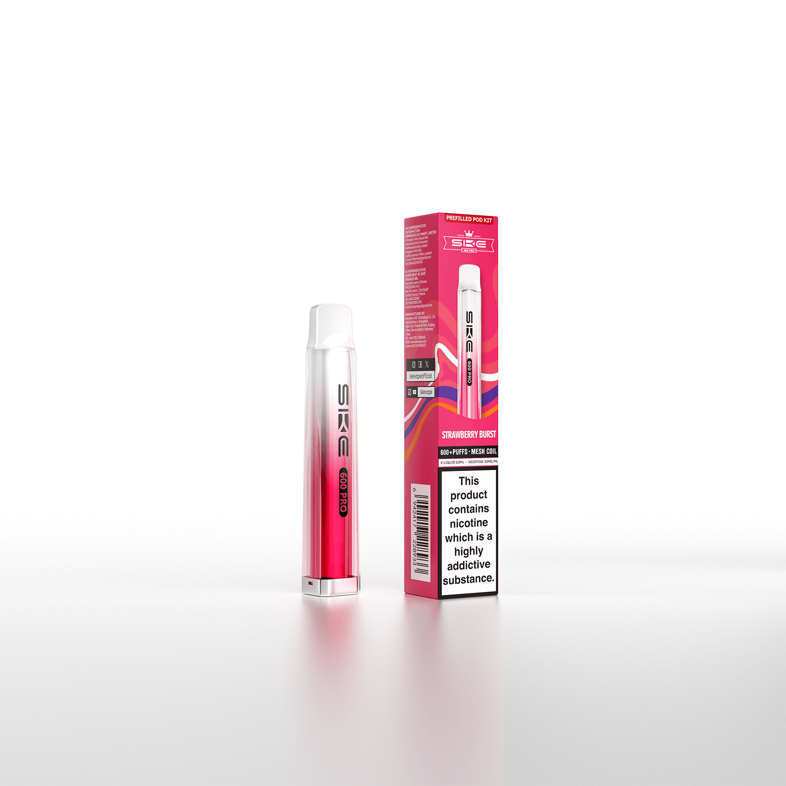 SKE Crystal Bar 600 Pro Prefilled Pod Kit - Strawberry Burst image