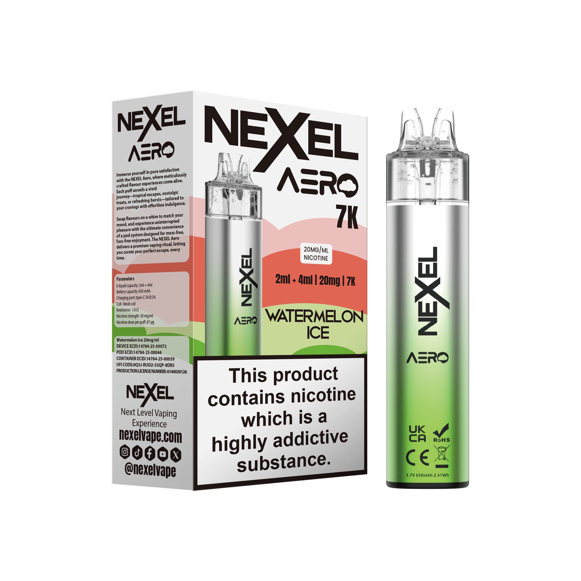Nexel Aero 7K Prefilled Pod Kit - Watermelon Ice image