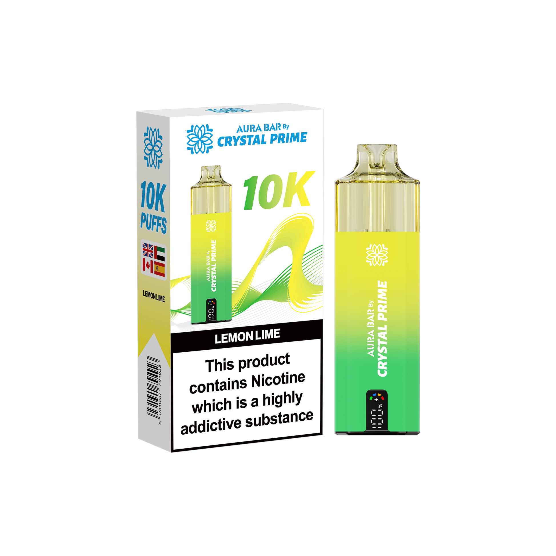 Crystal Prime Aura Bar 10K Prefilled Vape Kit - Lemon Lime image