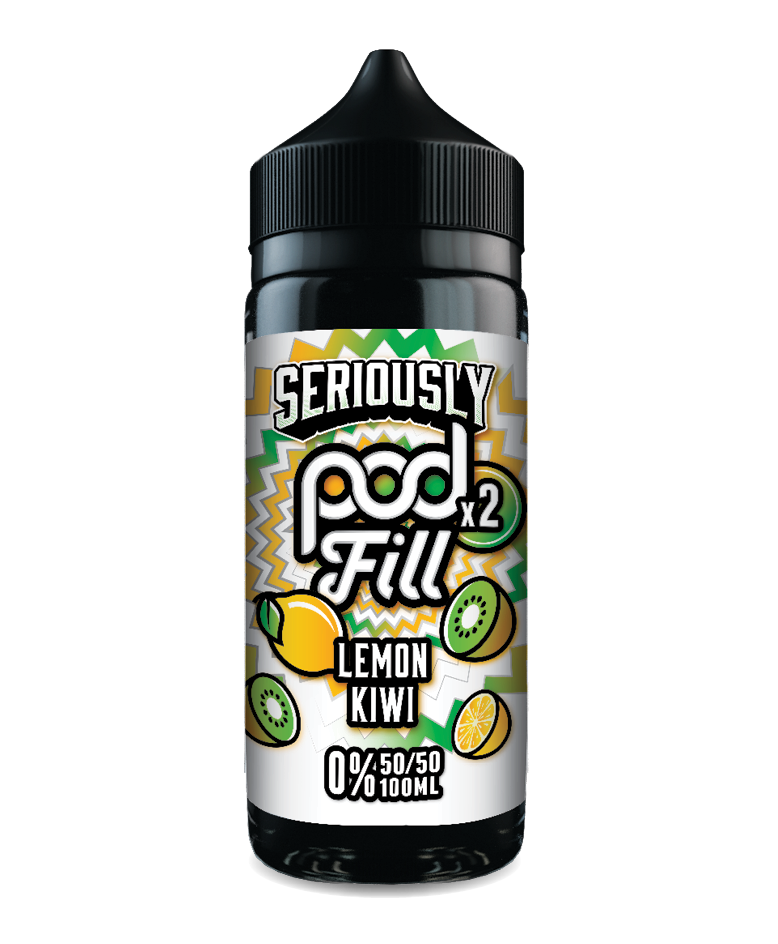 Seriously Pod Fill X2 by Doozy 100ml 50/50 E-Liquid Shortfill - Lemon Kiwi image