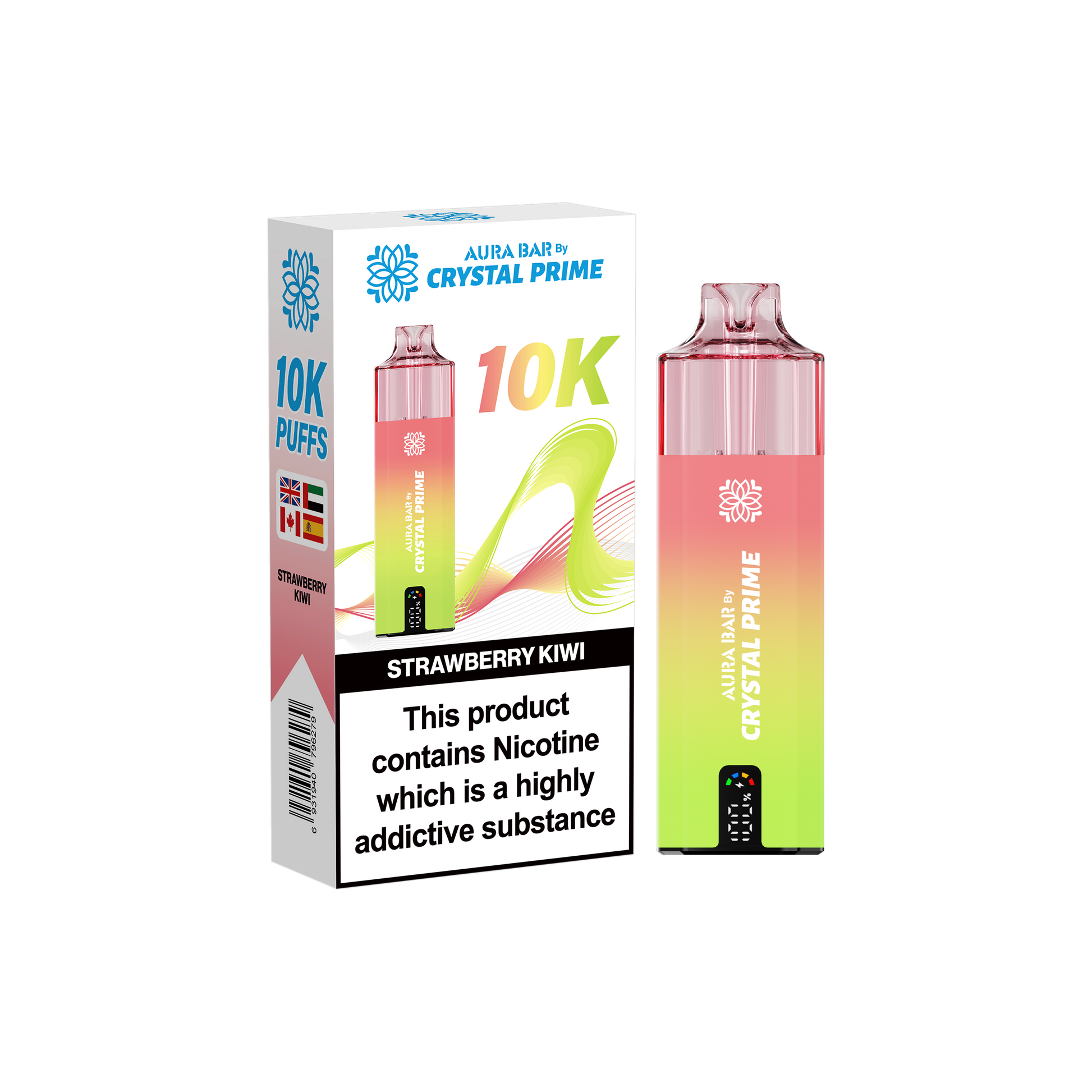 Crystal Prime Aura Bar 10K Prefilled Vape Kit - Strawberry Kiwi image