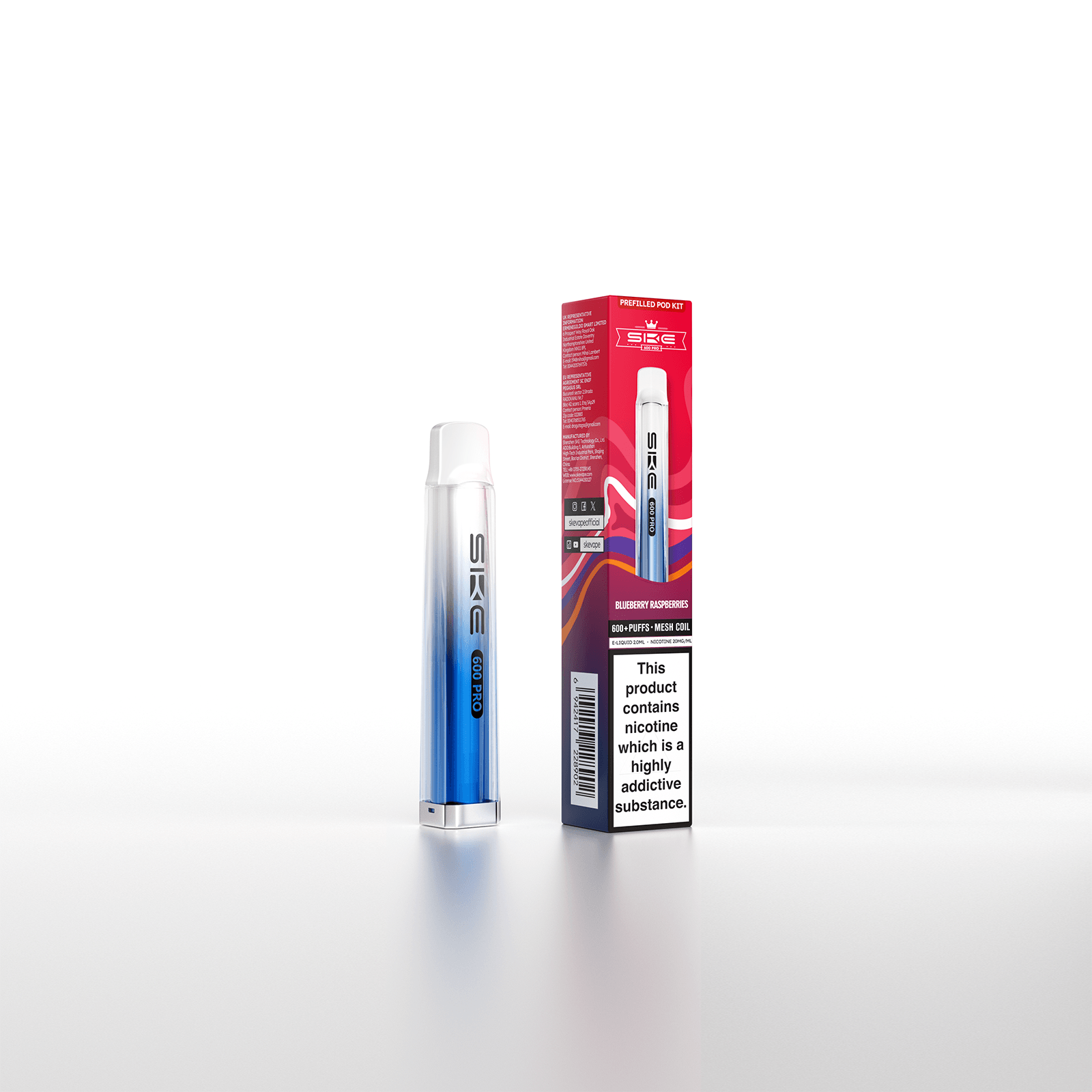 SKE Crystal Bar 600 Pro Prefilled Pod Kit - Blueberry Raspberries image