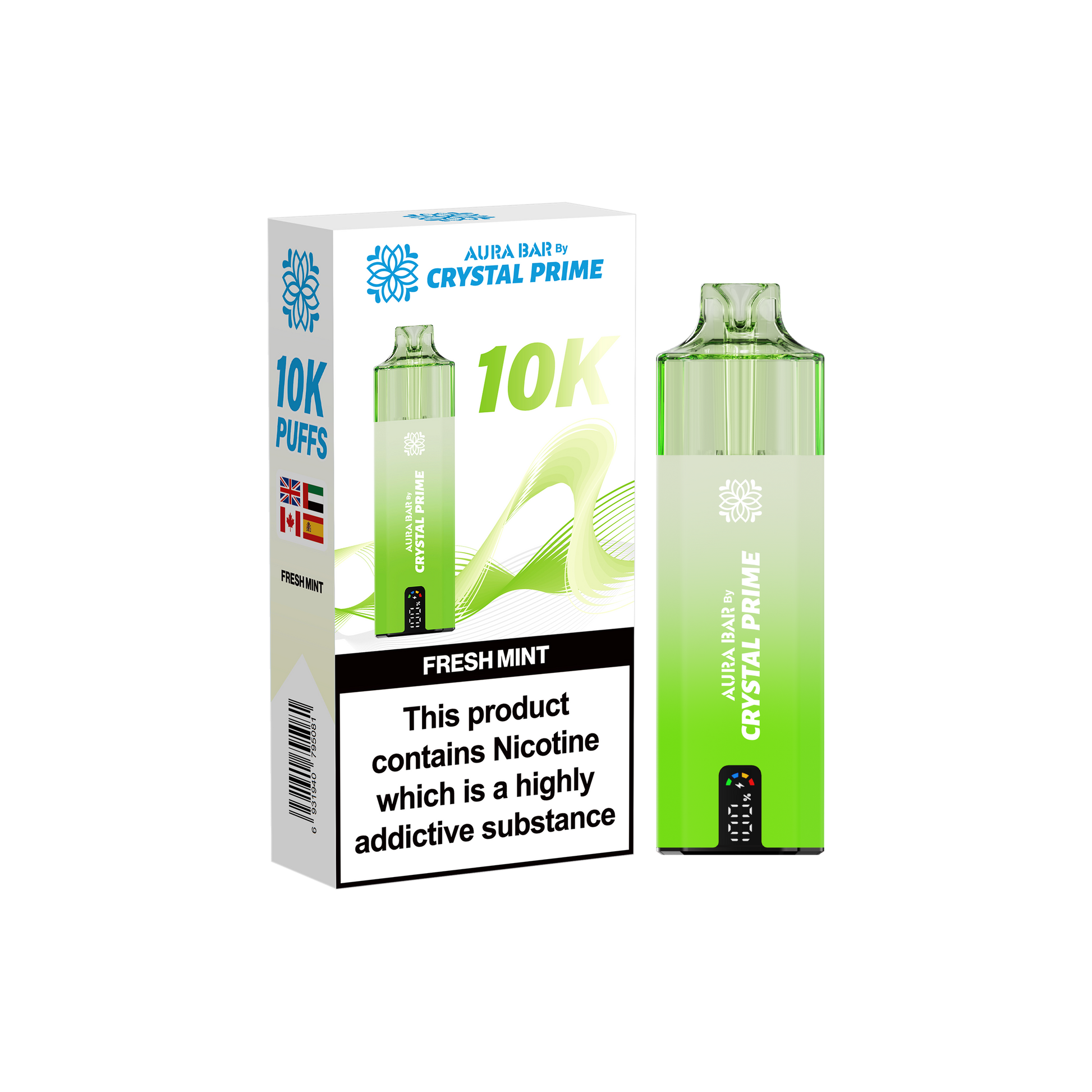Crystal Prime Aura Bar 10K Prefilled Vape Kit - Fresh Mint image