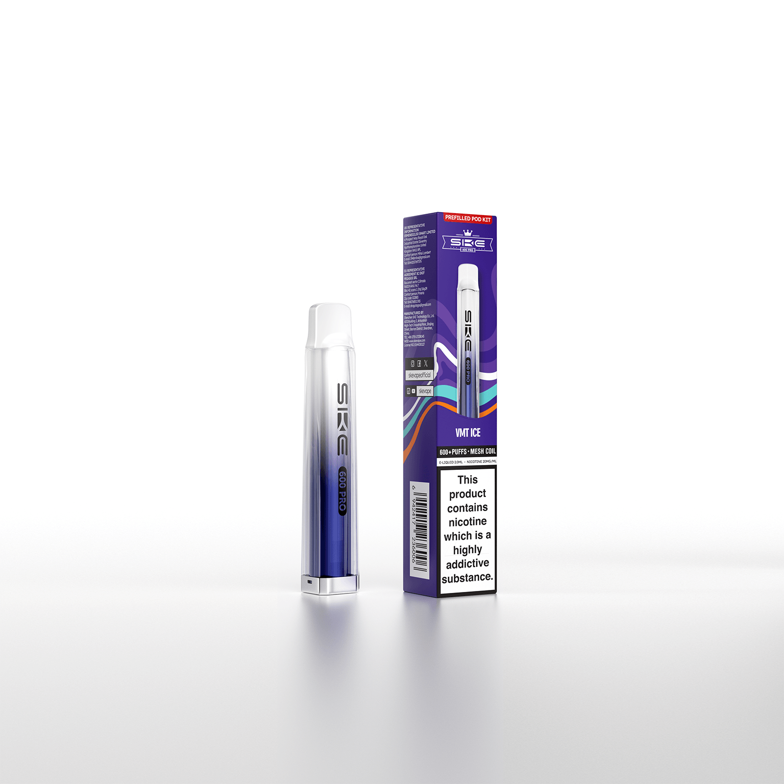 SKE Crystal Bar 600 Pro Prefilled Pod Kit - VMT Ice image