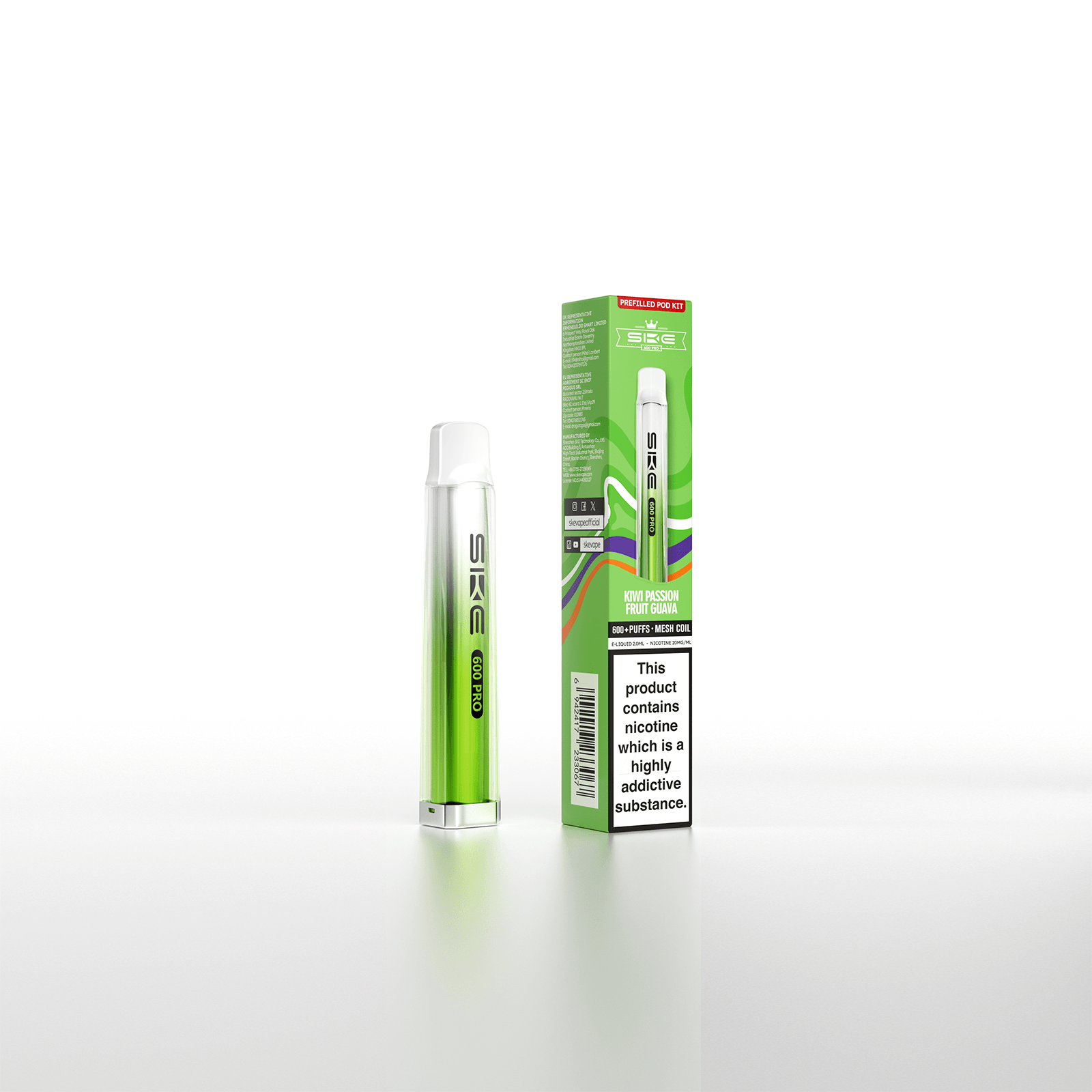 SKE Crystal Bar 600 Pro Prefilled Pod Kit - Kiwi Passion Fruit Guava image