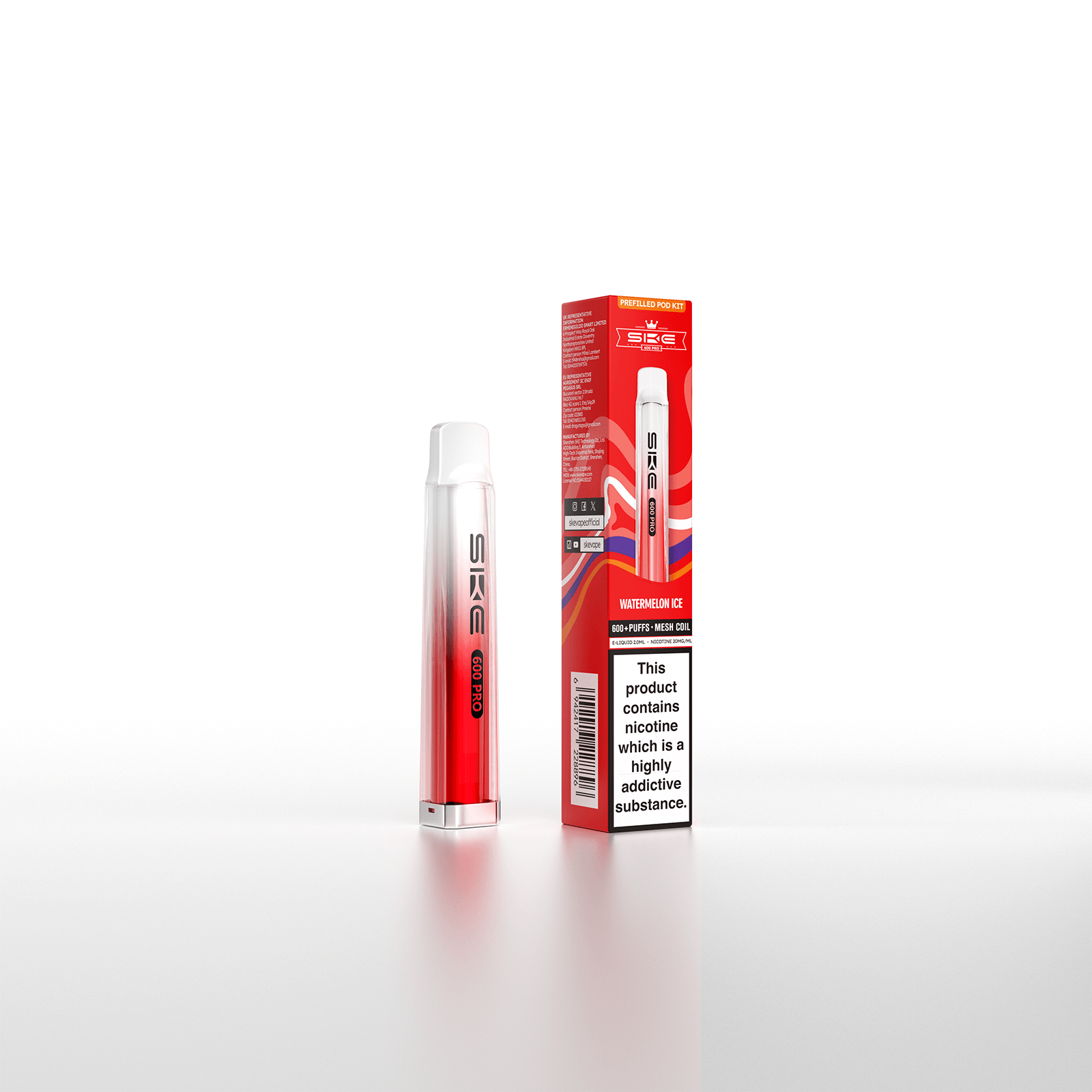 SKE Crystal Bar 600 Pro Prefilled Pod Kit - Watermelon Ice image