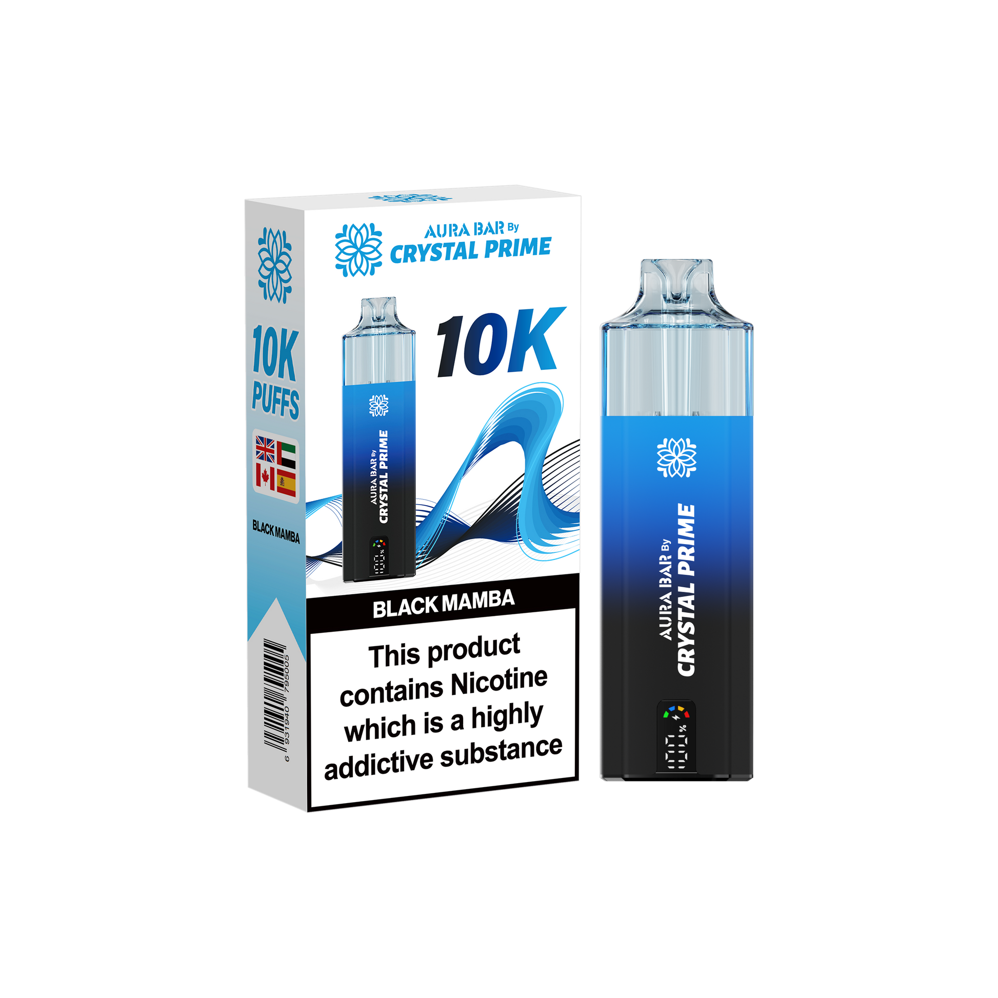 Crystal Prime Aura Bar 10K Prefilled Vape Kit - Black Mamba image