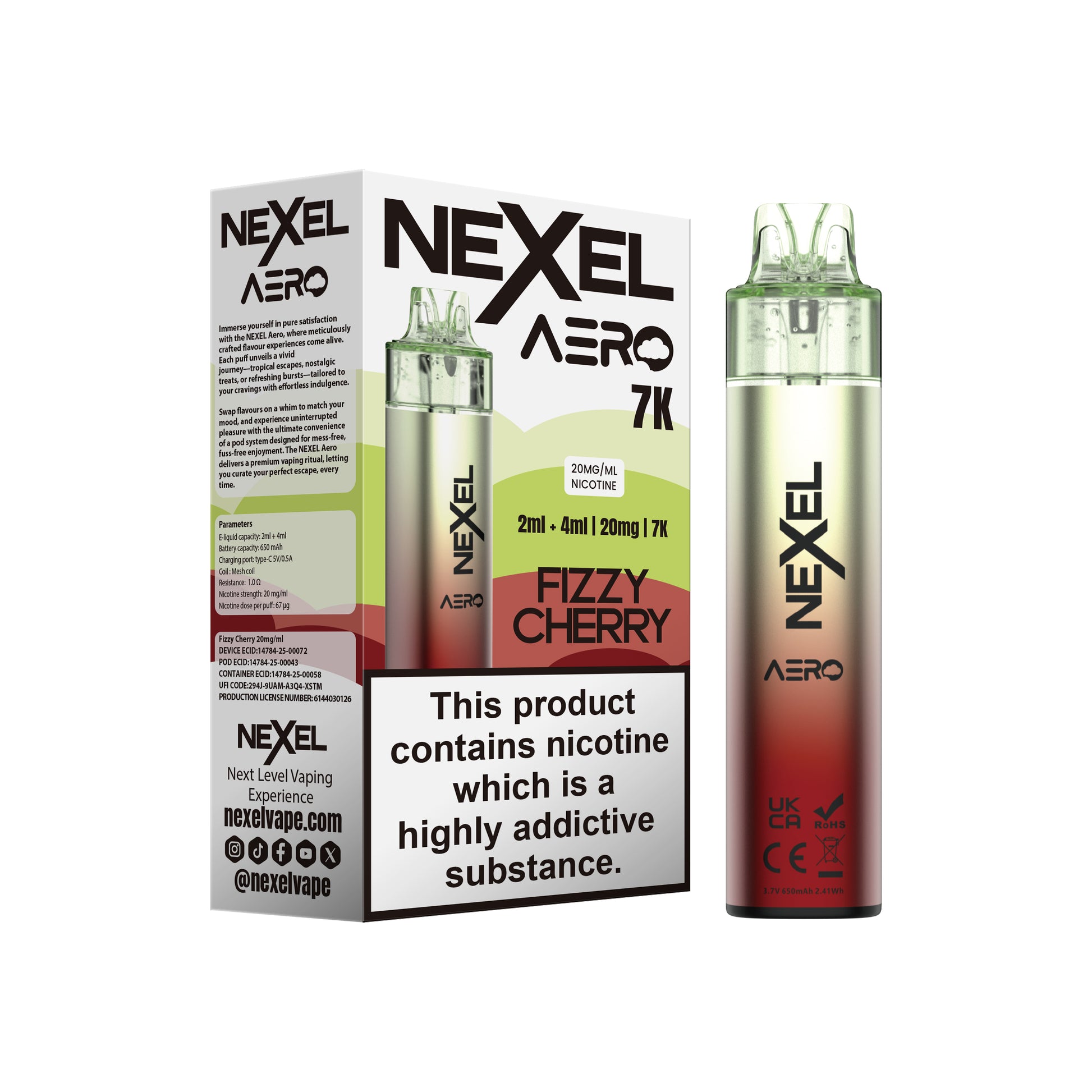 Nexel Aero 7K Prefilled Pod Kit - Fizzy Cherry image