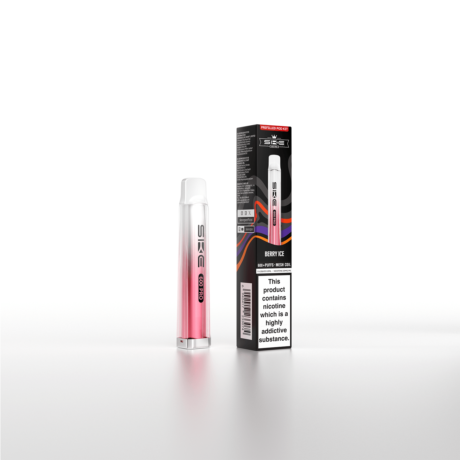 SKE Crystal Bar 600 Pro Prefilled Pod Kit - Berry Ice image