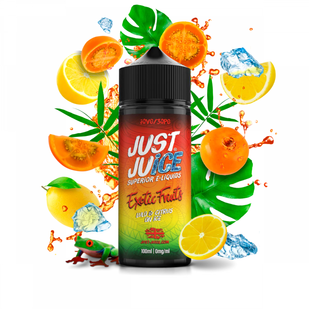 Just Juice 100ml E-Liquid Shortfill | Exotic | On Ice | Fusion Range  70/30 VG/PG - Lulo & Citrus ON ICE image
