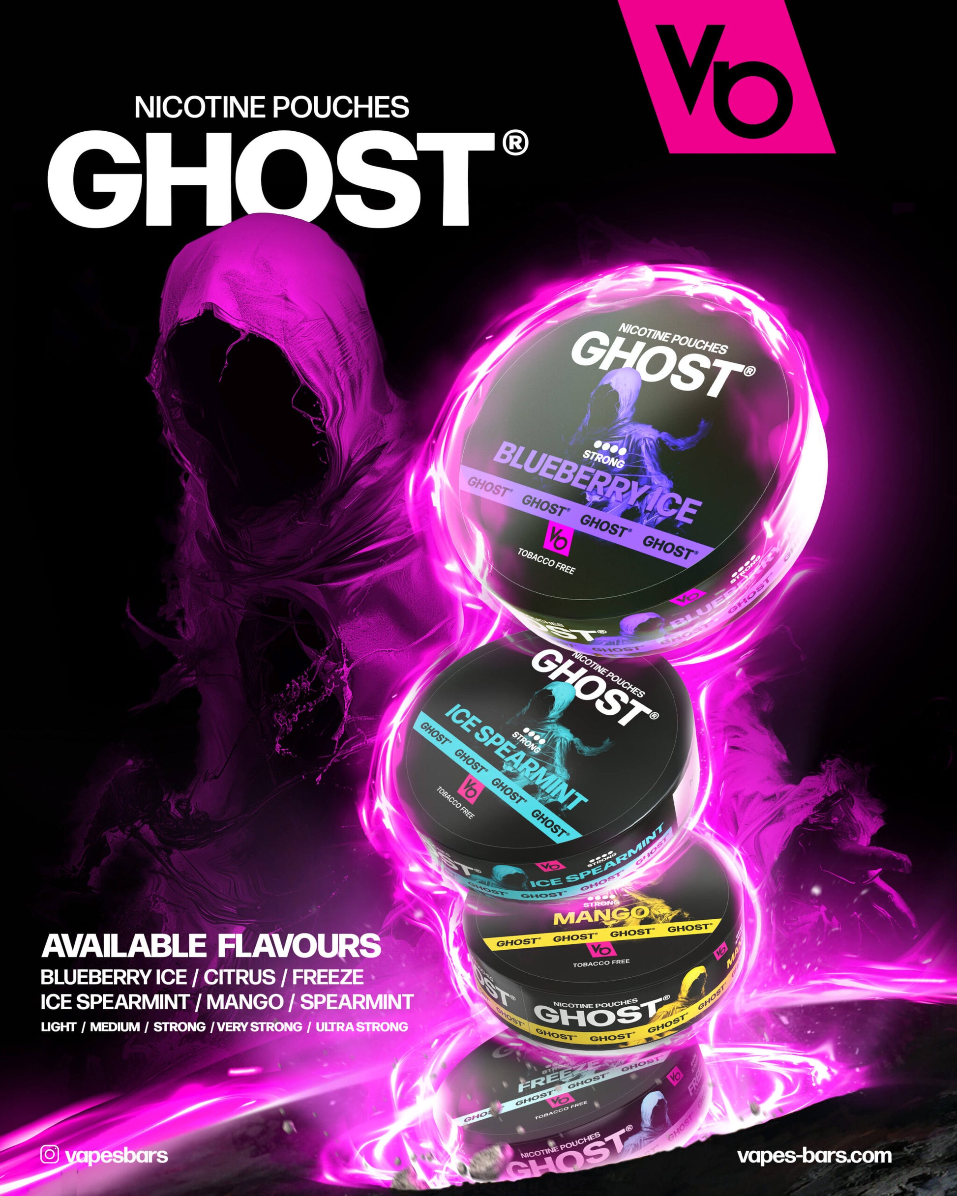 GHOST Nicotine Pouches 16MG (Medium) 20pcs/pack image 1