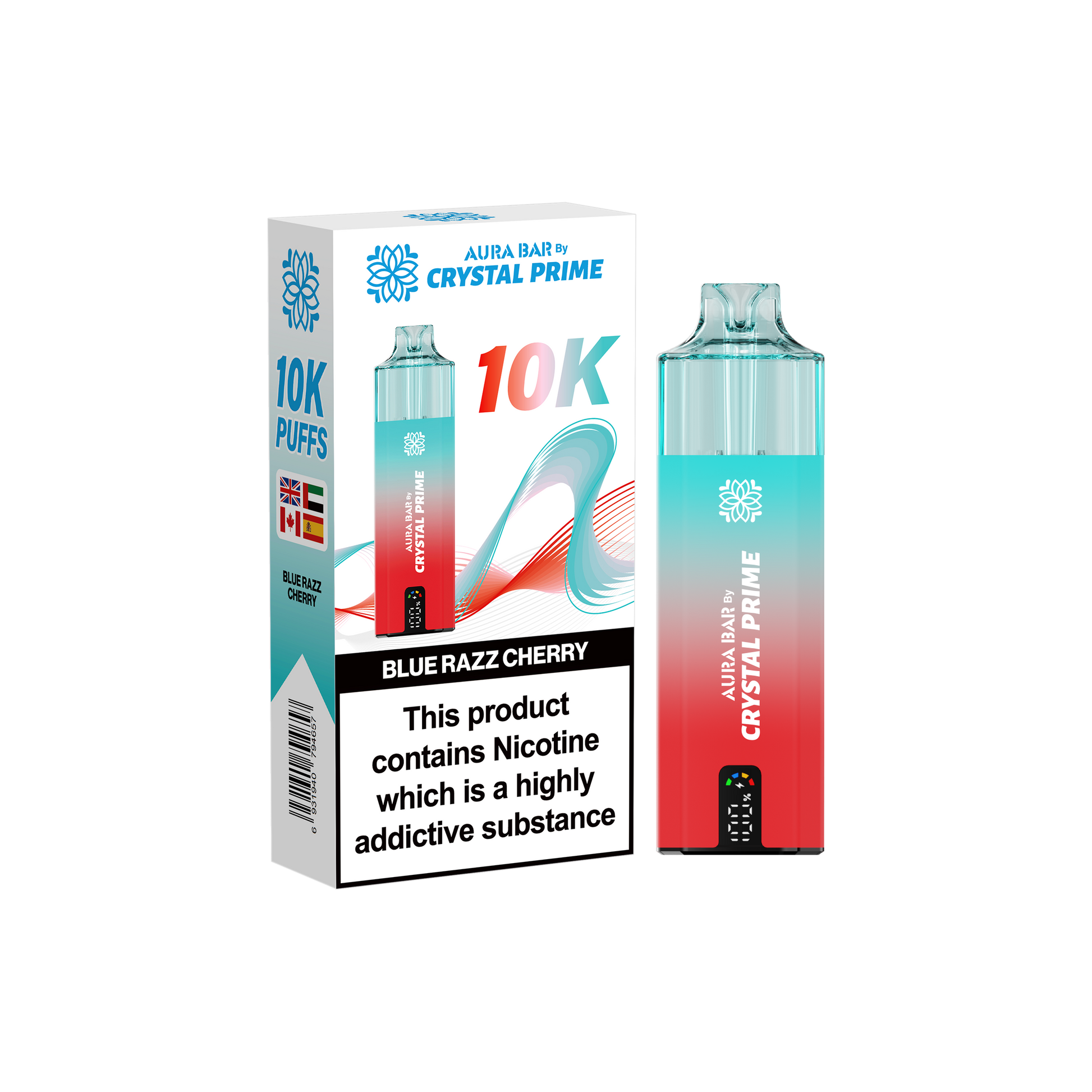 Crystal Prime Aura Bar 10K Prefilled Vape Kit - Blue Razz Cherry image