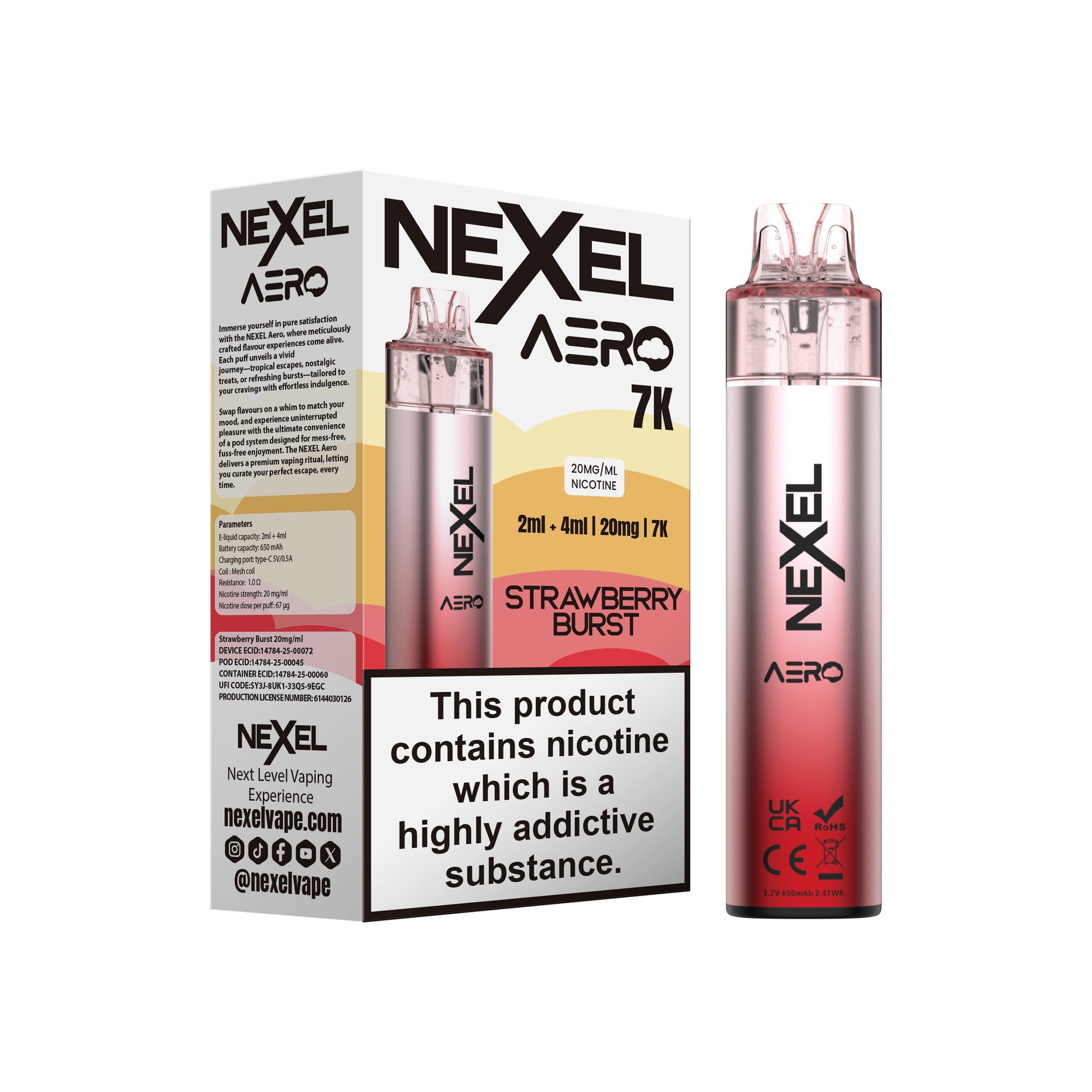 Nexel Aero 7K Prefilled Pod Kit - Strawberry Burst image