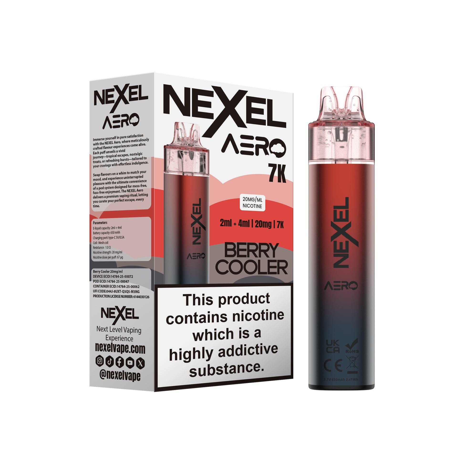 Nexel Aero 7K Prefilled Pod Kit - Berry Cooler image