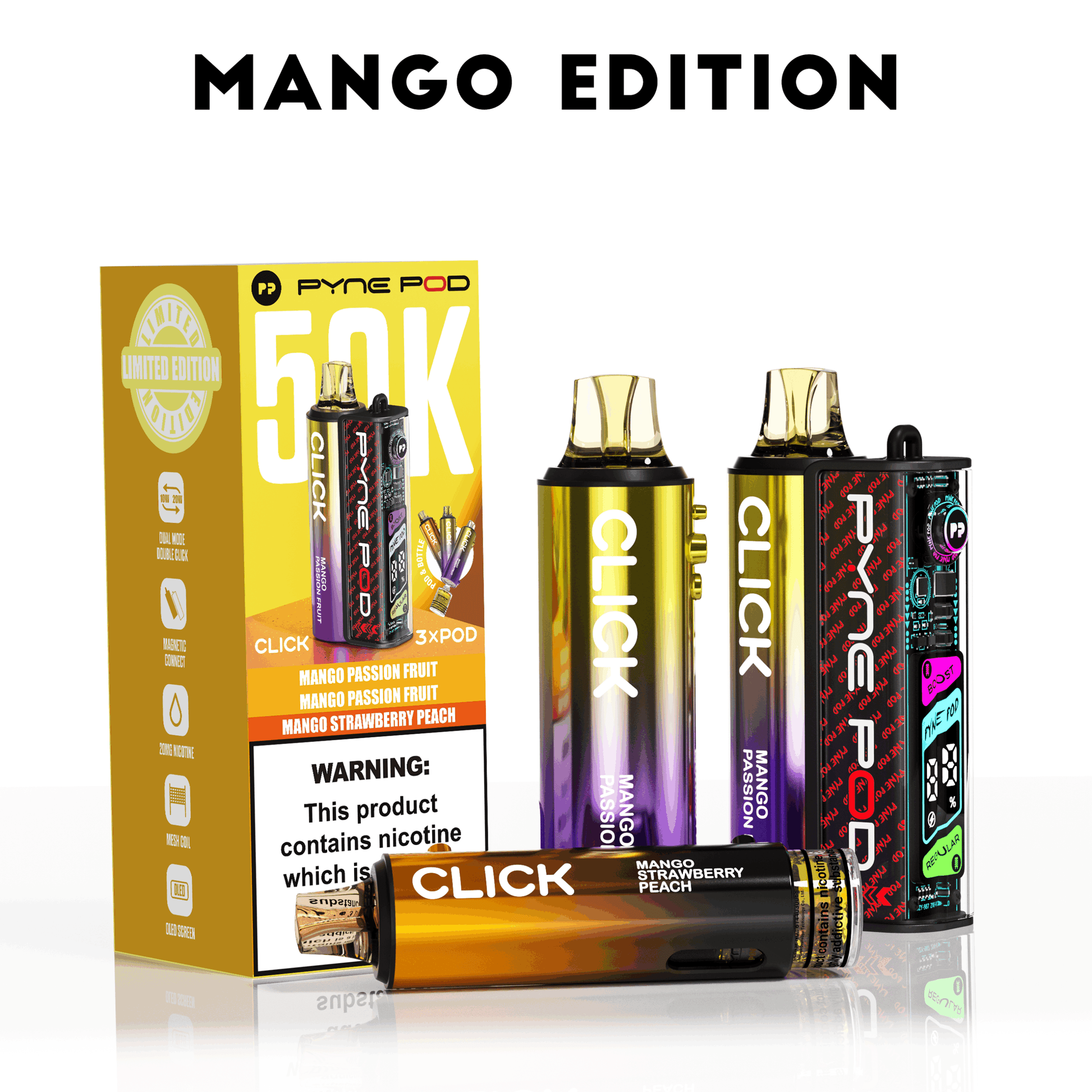 Pyne Pod Click 50K Prefilled Pod Kit - Mango Edition image