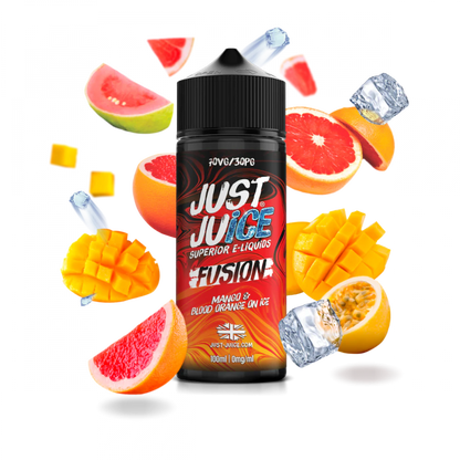 Just Juice 100ml E-Liquid Shortfill | Exotic | On Ice | Fusion Range  70/30 VG/PG - Mango &amp; Blood Orange ON ICE image