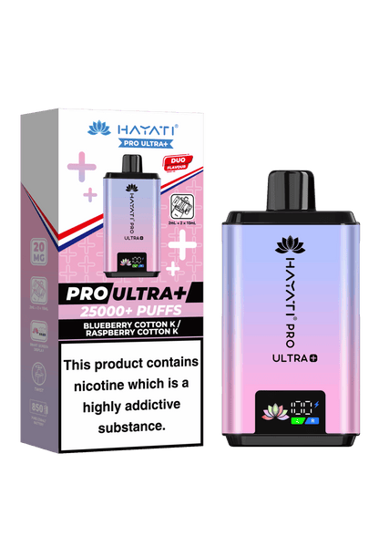 Hayati Pro Ultra Plus 25K Prefilled Vape Kit - Blueberry Cotton K / Raspberry Cotton K image