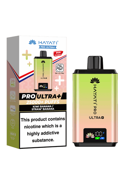 Hayati Pro Ultra Plus 25K Prefilled Vape Kit - Kiwi Banana / Straw' Banana image