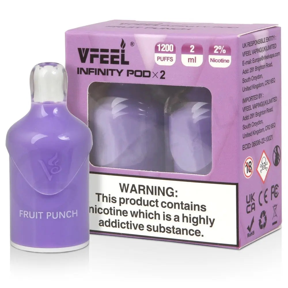 VFEEL Infinity 1007 Prefilled Pods | 20mg 2-pods/pack £3.99 - Fruit Punch image