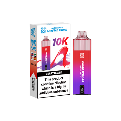 Crystal Prime Aura Bar 10K Prefilled Vape Kit - Berry Blaze image