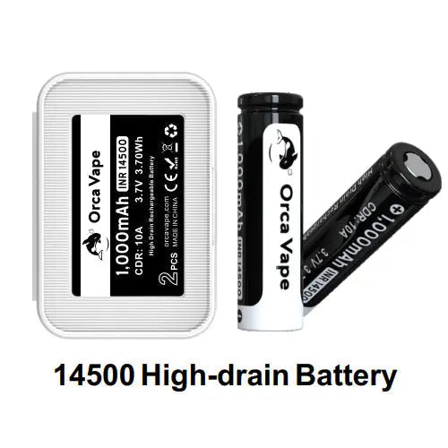 14500 Battery 1000mAh By Orca Vape (Twin Pack) Orca Vape